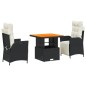 vidaXL 3-tlg. Garten-Essgruppe mit Kissen Schwarz Poly Rattan vidaXL 3-tlg. Garten-Essgruppe mit Kissen Schwarz Poly Rattan