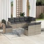 vidaXL 8-tlg. Garten-Sofagarnitur mit Kissen Hellgrau Poly Rattan vidaXL 8-tlg. Garten-Sofagarnitur mit Kissen Hellgrau Poly Rattan