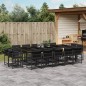 vidaXL 15-tlg. Garten-Essgruppe mit Kissen Schwarz Poly Rattan vidaXL 15-tlg. Garten-Essgruppe mit Kissen Schwarz Poly Rattan