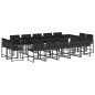 vidaXL 15-tlg. Garten-Essgruppe mit Kissen Schwarz Poly Rattan vidaXL 15-tlg. Garten-Essgruppe mit Kissen Schwarz Poly Rattan