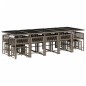 vidaXL 15-tlg. Garten-Essgruppe mit Kissen Grau Poly Rattan vidaXL 15-tlg. Garten-Essgruppe mit Kissen Grau Poly Rattan