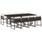 vidaXL 9-tlg. Garten-Essgruppe mit Kissen Braun Poly Rattan vidaXL 9-tlg. Garten-Essgruppe mit Kissen Braun Poly Rattan