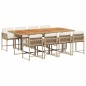 vidaXL 9-tlg. Garten-Essgruppe mit Kissen Beige Poly Rattan vidaXL 9-tlg. Garten-Essgruppe mit Kissen Beige Poly Rattan
