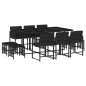vidaXL 11-tlg. Garten-Essgruppe mit Kissen Schwarz Poly Rattan vidaXL 11-tlg. Garten-Essgruppe mit Kissen Schwarz Poly Rattan