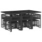 vidaXL 11-tlg. Garten-Essgruppe mit Kissen Schwarz Poly Rattan vidaXL 11-tlg. Garten-Essgruppe mit Kissen Schwarz Poly Rattan