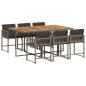 vidaXL 7-tlg. Garten-Essgruppe mit Kissen Grau Poly Rattan vidaXL 7-tlg. Garten-Essgruppe mit Kissen Grau Poly Rattan