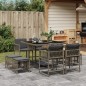 vidaXL 9-tlg. Garten-Essgruppe mit Kissen Grau Poly Rattan vidaXL 9-tlg. Garten-Essgruppe mit Kissen Grau Poly Rattan