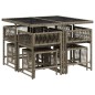 vidaXL 9-tlg. Garten-Essgruppe mit Kissen Grau Poly Rattan vidaXL 9-tlg. Garten-Essgruppe mit Kissen Grau Poly Rattan