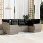 vidaXL 6-tlg. Garten-Sofagarnitur mit Kissen Hellgrau Poly Rattan vidaXL 6-tlg. Garten-Sofagarnitur mit Kissen Hellgrau Poly Rattan