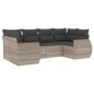 vidaXL 6-tlg. Garten-Sofagarnitur mit Kissen Hellgrau Poly Rattan vidaXL 6-tlg. Garten-Sofagarnitur mit Kissen Hellgrau Poly Rattan