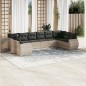vidaXL 10-tlg. Garten-Sofagarnitur mit Kissen Hellgrau Poly Rattan vidaXL 10-tlg. Garten-Sofagarnitur mit Kissen Hellgrau Poly Rattan