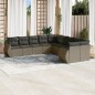 vidaXL 10-tlg. Garten-Sofagarnitur mit Kissen Hellgrau Poly Rattan vidaXL 10-tlg. Garten-Sofagarnitur mit Kissen Hellgrau Poly Rattan