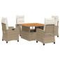 vidaXL 5-tlg. Garten-Essgruppe mit Kissen Beige Poly Rattan vidaXL 5-tlg. Garten-Essgruppe mit Kissen Beige Poly Rattan