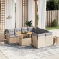 vidaXL 9-tlg. Garten-Sofagarnitur mit Kissen Beige Poly Rattan vidaXL 9-tlg. Garten-Sofagarnitur mit Kissen Beige Poly Rattan
