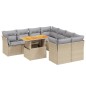 vidaXL 9-tlg. Garten-Sofagarnitur mit Kissen Beige Poly Rattan vidaXL 9-tlg. Garten-Sofagarnitur mit Kissen Beige Poly Rattan
