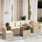 vidaXL 7-tlg. Garten-Sofagarnitur mit Kissen Beige Poly Rattan vidaXL 7-tlg. Garten-Sofagarnitur mit Kissen Beige Poly Rattan