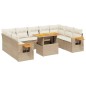 vidaXL 11-tlg. Garten-Sofagarnitur mit Kissen Beige Poly Rattan vidaXL 11-tlg. Garten-Sofagarnitur mit Kissen Beige Poly Rattan
