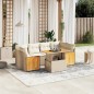 vidaXL 7-tlg. Garten-Sofagarnitur mit Kissen Beige Poly Rattan vidaXL 7-tlg. Garten-Sofagarnitur mit Kissen Beige Poly Rattan