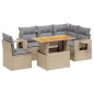 vidaXL 6-tlg. Garten-Sofagarnitur mit Kissen Beige Poly Rattan vidaXL 6-tlg. Garten-Sofagarnitur mit Kissen Beige Poly Rattan