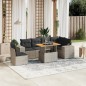 vidaXL 7-tlg. Garten-Sofagarnitur mit Kissen Grau Poly Rattan vidaXL 7-tlg. Garten-Sofagarnitur mit Kissen Grau Poly Rattan