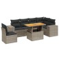 vidaXL 7-tlg. Garten-Sofagarnitur mit Kissen Grau Poly Rattan vidaXL 7-tlg. Garten-Sofagarnitur mit Kissen Grau Poly Rattan