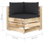 6-tlg. Garten-Lounge-Set mit Kissen Grün Imprägniertes Holz