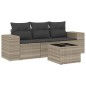 vidaXL 4-tlg. Garten-Sofagarnitur mit Kissen Hellgrau Poly Rattan vidaXL 4-tlg. Garten-Sofagarnitur mit Kissen Hellgrau Poly Rattan