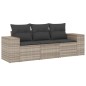 vidaXL 3-tlg. Garten-Sofagarnitur mit Kissen Hellgrau Poly Rattan vidaXL 3-tlg. Garten-Sofagarnitur mit Kissen Hellgrau Poly Rattan