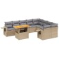 vidaXL 10-tlg. Garten-Sofagarnitur mit Kissen Beige Poly Rattan vidaXL 10-tlg. Garten-Sofagarnitur mit Kissen Beige Poly Rattan