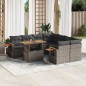 vidaXL 9-tlg. Garten-Sofagarnitur mit Kissen Grau Poly Rattan vidaXL 9-tlg. Garten-Sofagarnitur mit Kissen Grau Poly Rattan
