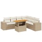 vidaXL 7-tlg. Garten-Sofagarnitur mit Kissen Beige Poly Rattan vidaXL 7-tlg. Garten-Sofagarnitur mit Kissen Beige Poly Rattan