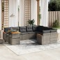 vidaXL 10-tlg. Garten-Sofagarnitur mit Kissen Grau Poly Rattan vidaXL 10-tlg. Garten-Sofagarnitur mit Kissen Grau Poly Rattan