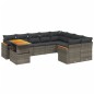 vidaXL 10-tlg. Garten-Sofagarnitur mit Kissen Grau Poly Rattan vidaXL 10-tlg. Garten-Sofagarnitur mit Kissen Grau Poly Rattan