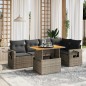 vidaXL 6-tlg. Garten-Sofagarnitur mit Kissen Grau Poly Rattan vidaXL 6-tlg. Garten-Sofagarnitur mit Kissen Grau Poly Rattan