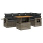 vidaXL 6-tlg. Garten-Sofagarnitur mit Kissen Grau Poly Rattan vidaXL 6-tlg. Garten-Sofagarnitur mit Kissen Grau Poly Rattan