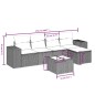 vidaXL 6-tlg. Garten-Sofagarnitur mit Kissen Hellgrau Poly Rattan