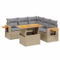 vidaXL 6-tlg. Garten-Sofagarnitur mit Kissen Beige Poly Rattan vidaXL 6-tlg. Garten-Sofagarnitur mit Kissen Beige Poly Rattan