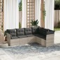 vidaXL 6-tlg. Garten-Sofagarnitur mit Kissen Hellgrau Poly Rattan vidaXL 6-tlg. Garten-Sofagarnitur mit Kissen Hellgrau Poly Rattan