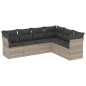 vidaXL 6-tlg. Garten-Sofagarnitur mit Kissen Hellgrau Poly Rattan vidaXL 6-tlg. Garten-Sofagarnitur mit Kissen Hellgrau Poly Rattan