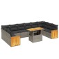 vidaXL 11-tlg. Garten-Sofagarnitur mit Kissen Grau Poly Rattan vidaXL 11-tlg. Garten-Sofagarnitur mit Kissen Grau Poly Rattan