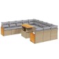vidaXL 11-tlg. Garten-Sofagarnitur mit Kissen Beige Poly Rattan vidaXL 11-tlg. Garten-Sofagarnitur mit Kissen Beige Poly Rattan