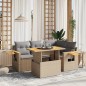 vidaXL 5-tlg. Garten-Sofagarnitur mit Kissen Beige Poly Rattan vidaXL 5-tlg. Garten-Sofagarnitur mit Kissen Beige Poly Rattan