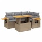 vidaXL 5-tlg. Garten-Sofagarnitur mit Kissen Beige Poly Rattan vidaXL 5-tlg. Garten-Sofagarnitur mit Kissen Beige Poly Rattan