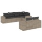 vidaXL 7-tlg. Garten-Sofagarnitur mit Kissen Hellgrau Poly Rattan vidaXL 7-tlg. Garten-Sofagarnitur mit Kissen Hellgrau Poly Rattan