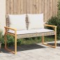 vidaXL Gartenbank mit Kissen Beige Poly Rattan Akazienholz vidaXL Gartenbank mit Kissen Beige Poly Rattan Akazienholz