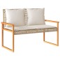 vidaXL Gartenbank mit Kissen Beige Poly Rattan Akazienholz vidaXL Gartenbank mit Kissen Beige Poly Rattan Akazienholz