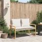 vidaXL Gartenbank mit Kissen Beige Poly Rattan Akazienholz vidaXL Gartenbank mit Kissen Beige Poly Rattan Akazienholz