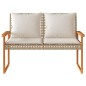 vidaXL Gartenbank mit Kissen Beige Poly Rattan Akazienholz vidaXL Gartenbank mit Kissen Beige Poly Rattan Akazienholz