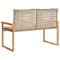 vidaXL Gartenbank mit Kissen Beige Poly Rattan Akazienholz vidaXL Gartenbank mit Kissen Beige Poly Rattan Akazienholz