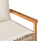 vidaXL Gartenbank mit Kissen Beige Poly Rattan Akazienholz vidaXL Gartenbank mit Kissen Beige Poly Rattan Akazienholz